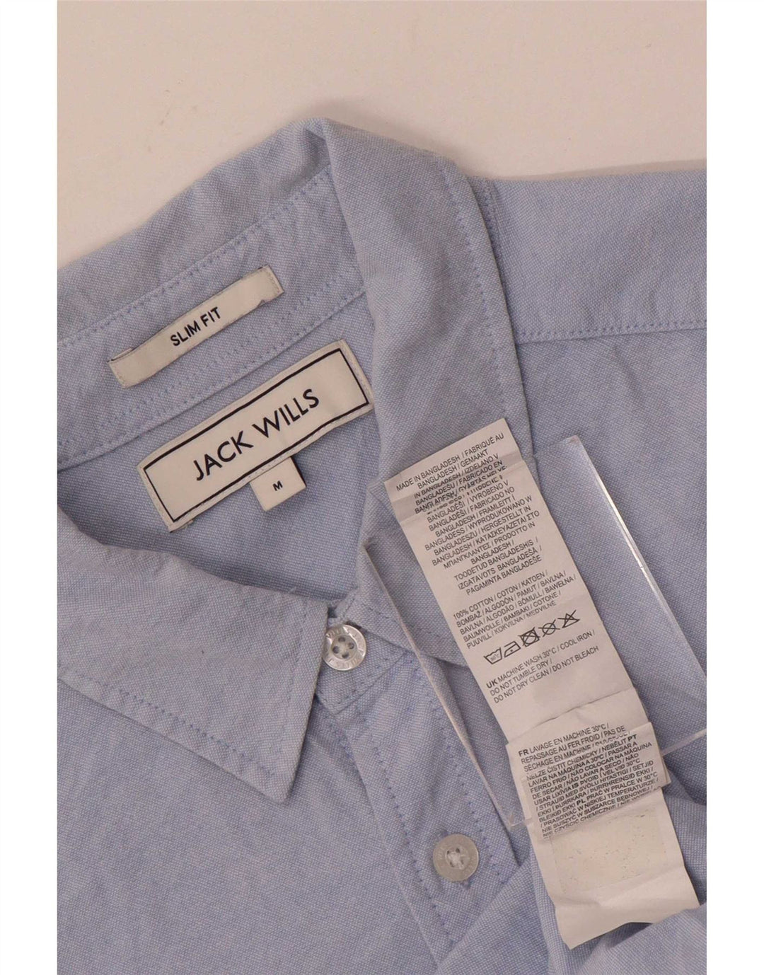 Jack Wills muška uska košulja kratkih rukava srednje plavi pamuk