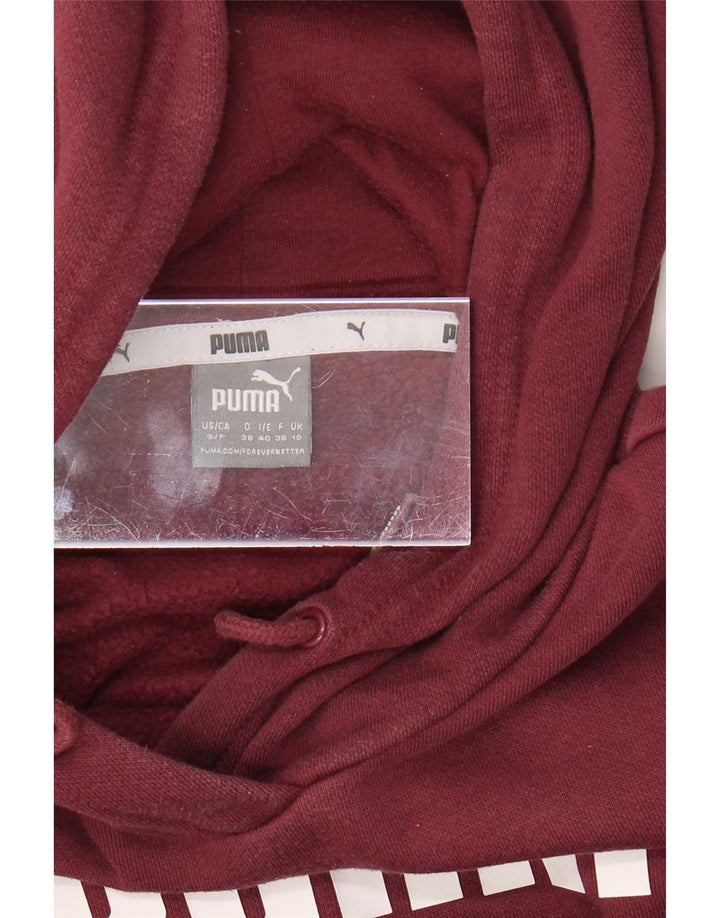 PUMA Ženska majica s kapuljačom s kapuljačom UK 10 Small Burgundy Pamuk