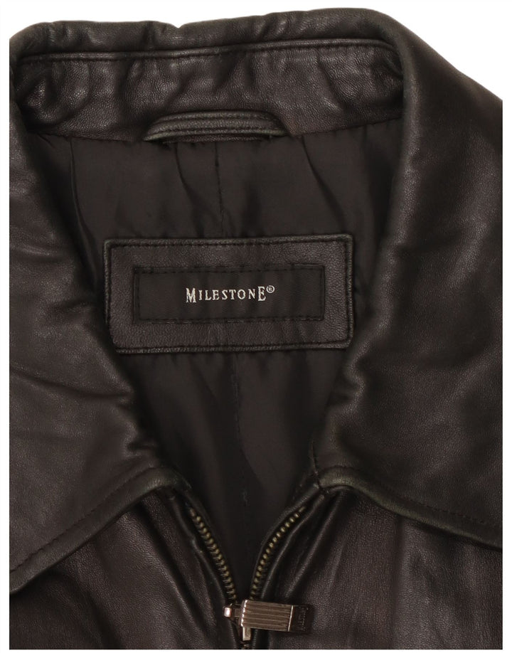 Milestone muška kožna jakna EU 56 3XL crna koža