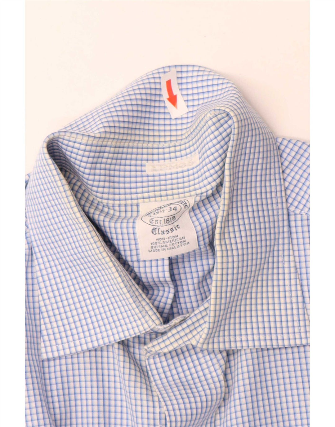 Brooks Brothers muška klasična košulja veličine 15 1/2, plava gingham srednje veličine
