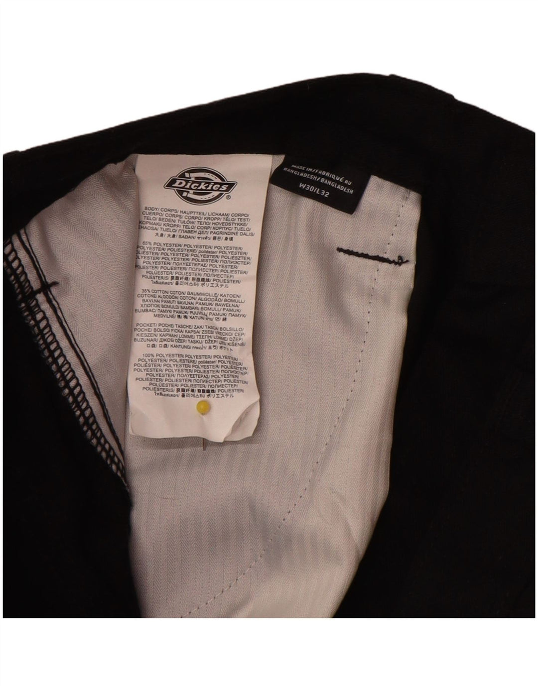 Dickies muške ravne kargo hlače W30 L30 crni poliester