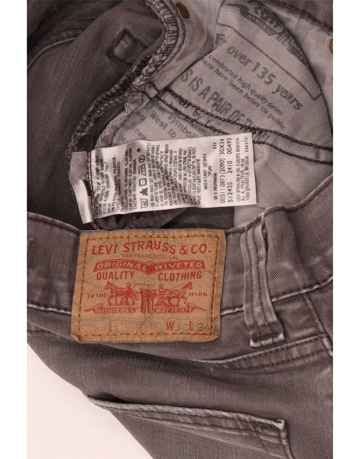 Levi's ženske 511 uske traperice W30 L34 sivi pamuk
