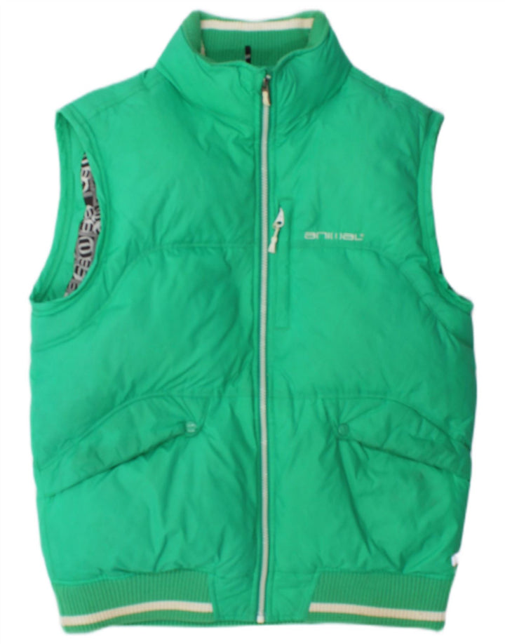 Animal Mens Podstavljena Gilet UK 38 Srednje Zeleni Najlon
