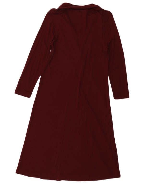 Massimo Dutti ženska haljina A-kroja s 3/4 rukavima UK 10 Mala bordo