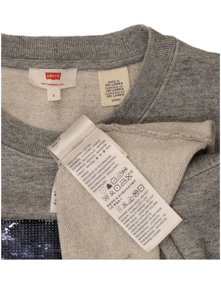 Levi's kratki kratki, preveliki džemper UK 10 Mali sivi pamuk