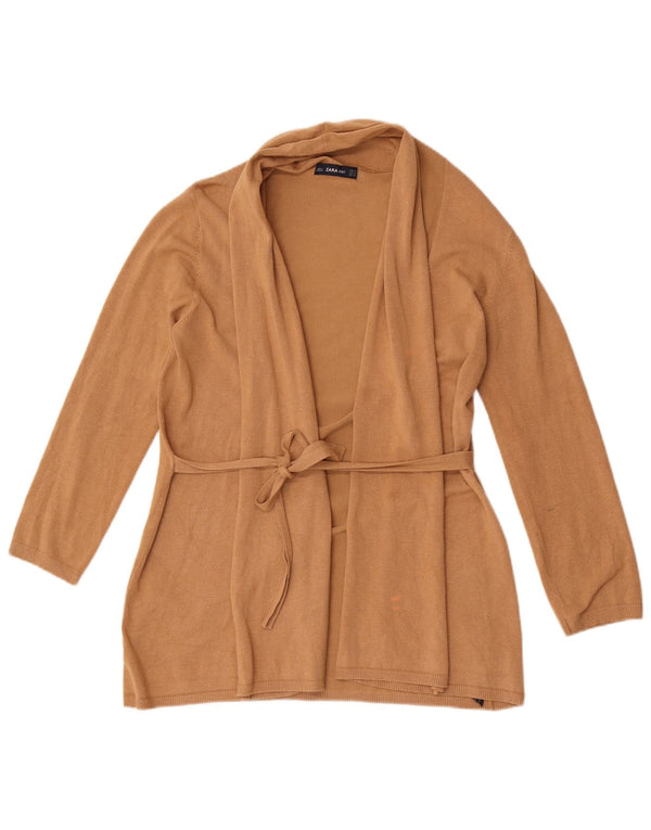 Zara Womens Cardigan Sweater UK 12 Medium Beige Viscose