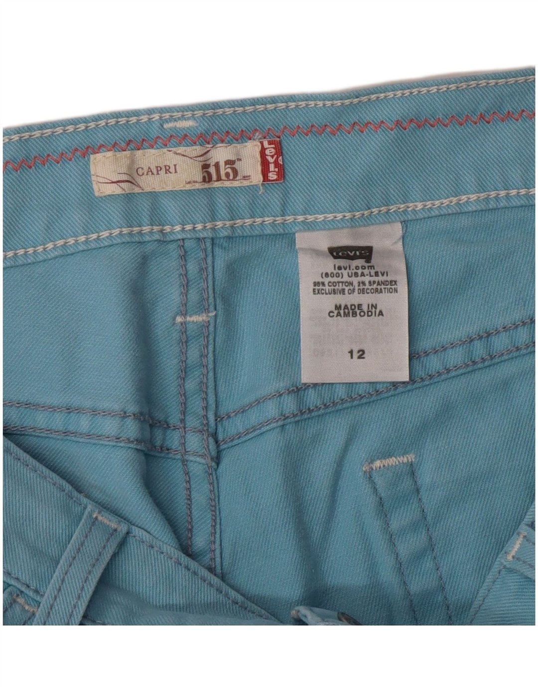 Levi's ženske 515 Capri traperice US 12 Large W34 Blue Cotton Classic