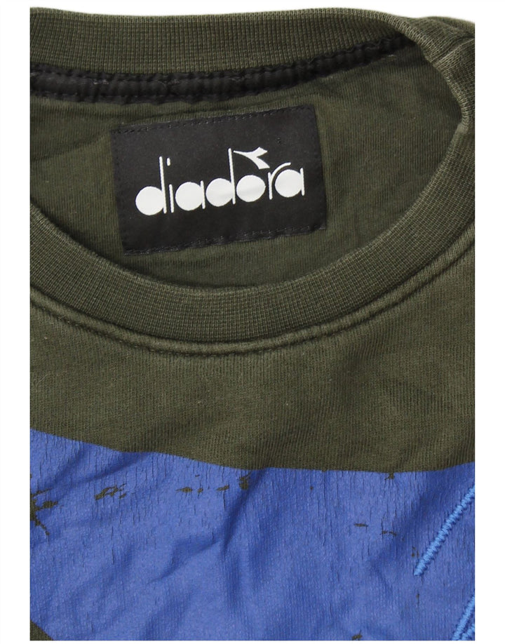 DIADORA Muški džemper s grafičkim motivima, mali kaki