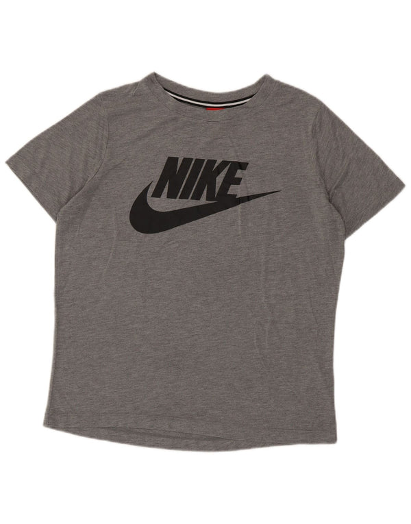 NIKE Muška majica kratkih rukava s grafičkim motivima, srednji sivi poliester