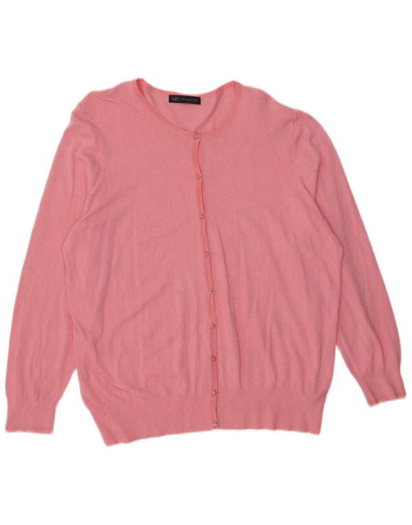 Marks & Spencer ženski kardigan pulover UK 24 4XL ružičasta viskoza