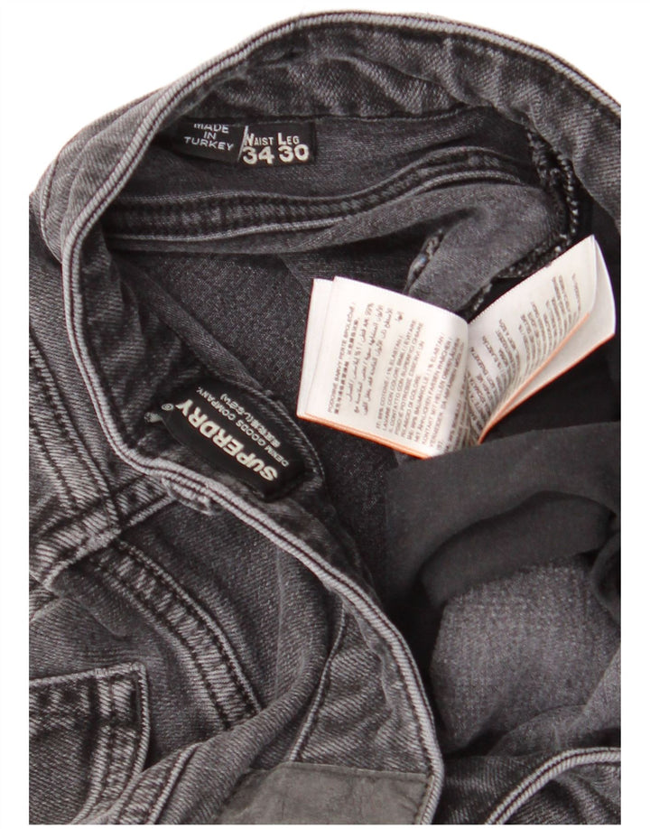 Superdry muške skraćene traperice W34 L24 crni pamuk