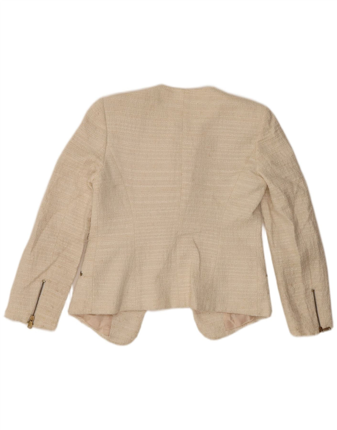 Zara ženska jakna s otvorenim sakoom UK 10 Small off white poliakril