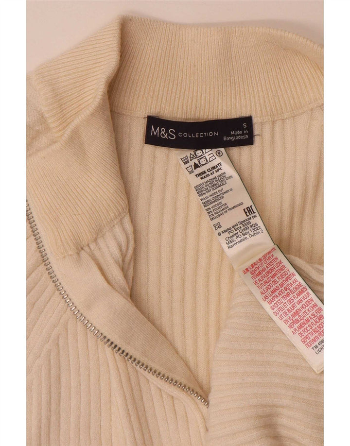 Marks & Spencer ženski pulover s velikim izrezom i patentnim zatvaračem UK 10 Small Beige