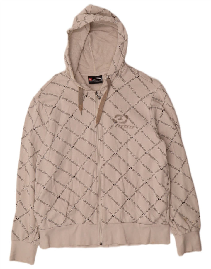 LOTTO muška pulover s kapuljačom s patentnim zatvaračem srednje bijelog pamuka