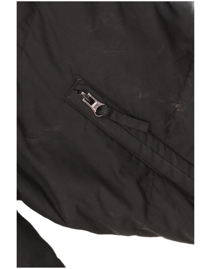 ADIDAS ženska velika jakna s kapuljačom i podstavljenom podstavom UK 10, mali crni poliester