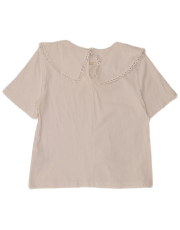 Zara ženski gornji dio bluze UK 14 Large White Cotton