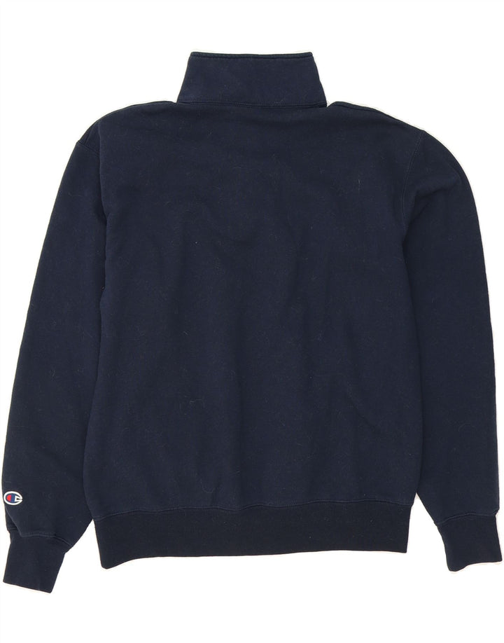 CHAMPION Womens Chatham Graphic Sweatshirt Jumper UK 14 Medium Navy Blue Vintage Champion and Second-Hand Champion from Messina Hembry 