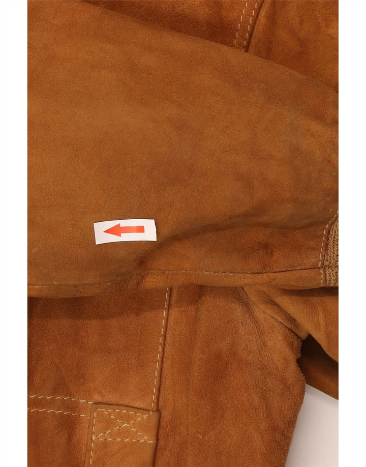 Vintage muška bomber jakna od brušene kože IT 48 srednje smeđa