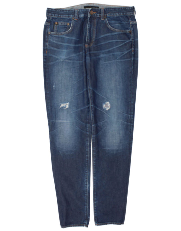 Calvin Klein Mens Distressed Regular Slim Jeans W32 L34 Plavi pamuk