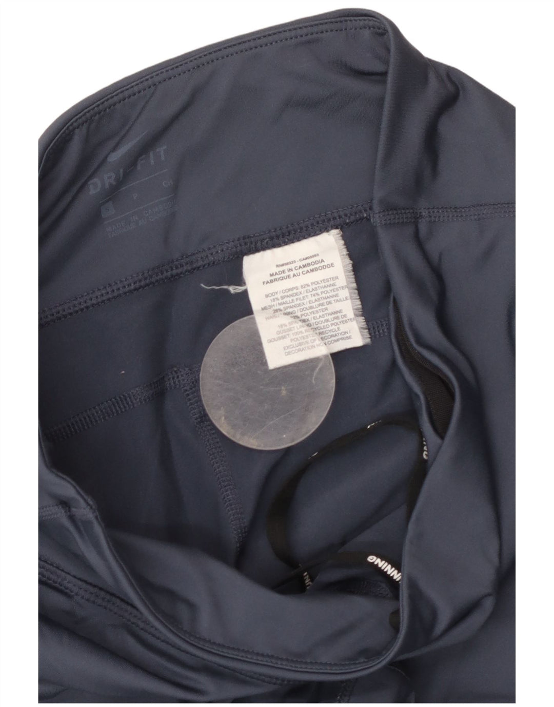 NIKE Ženske Dri Fit Leggings UK 10 Male tamnoplave poliesterske