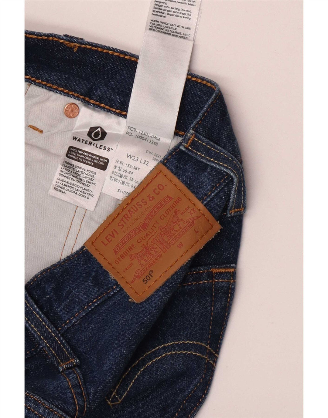Levi's ženske 501 ravne traperice W23 L32 plavi pamuk