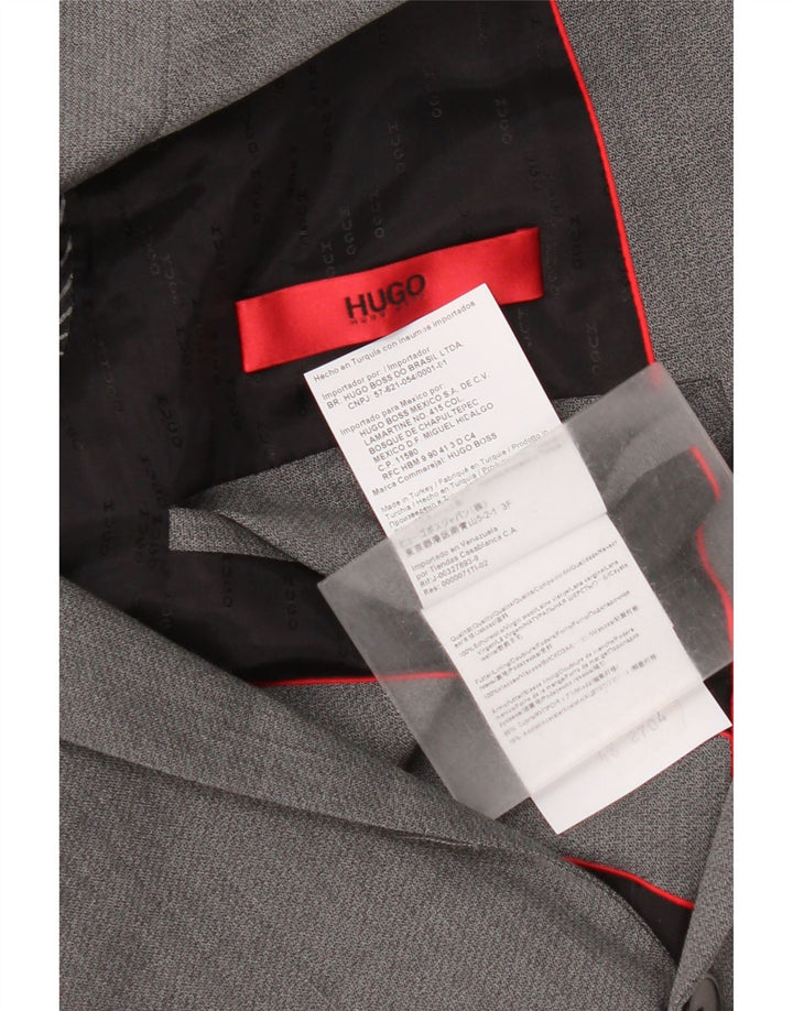 Hugo Boss Muška jakna sa 2 gumba EU 48 Srednje siva djevičanska vuna