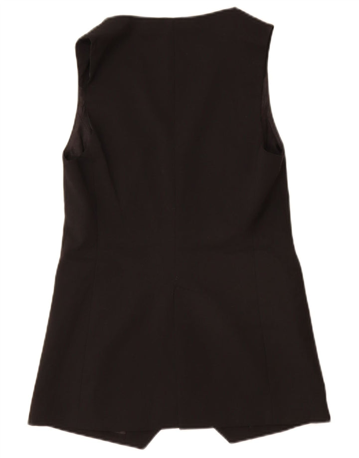 Ženska otvorena jakna bez rukava Massimo Dutti UK 6 XS crni poliester