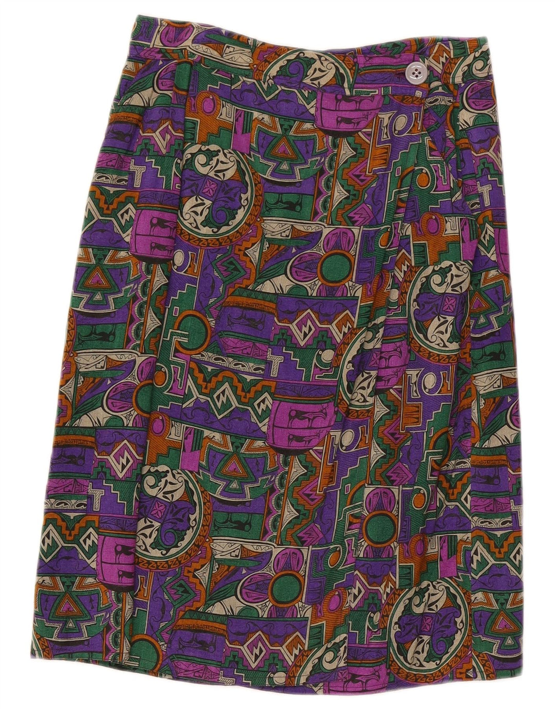 Vintage ženska suknja na omot W28 srednje raznobojna geometrijska