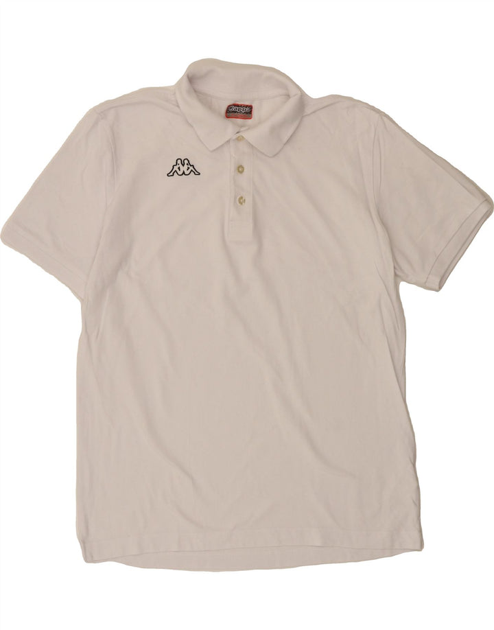 KAPPA Mens Polo Shirt XL White Cotton Classic Vintage Kappa and Second-Hand Kappa from Messina Hembry 
