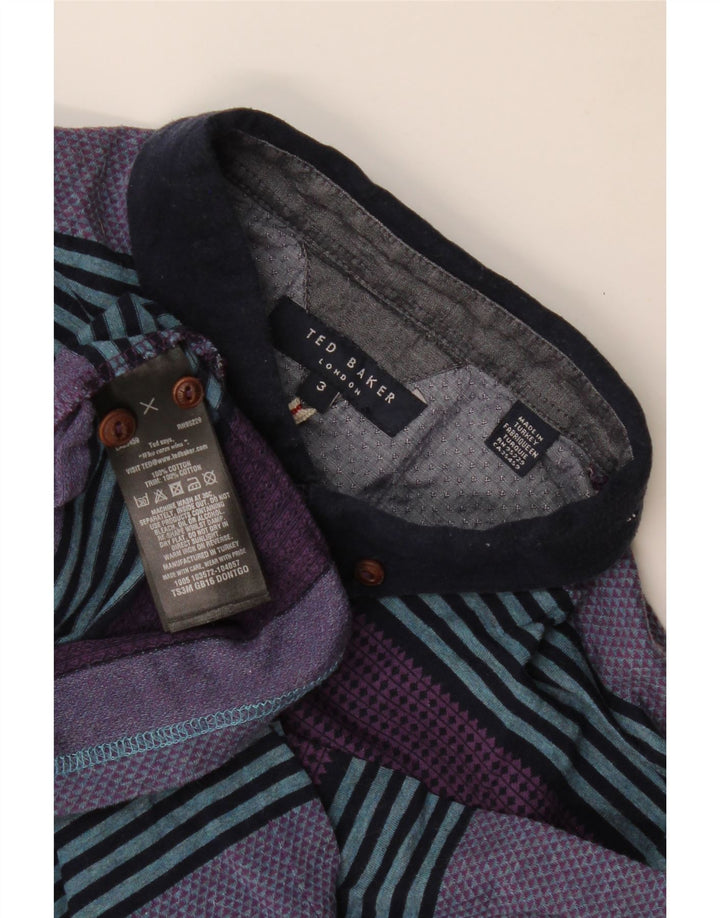 Muška polo majica Ted Baker, veličina 3, pamuk srednje ljubičaste pruge