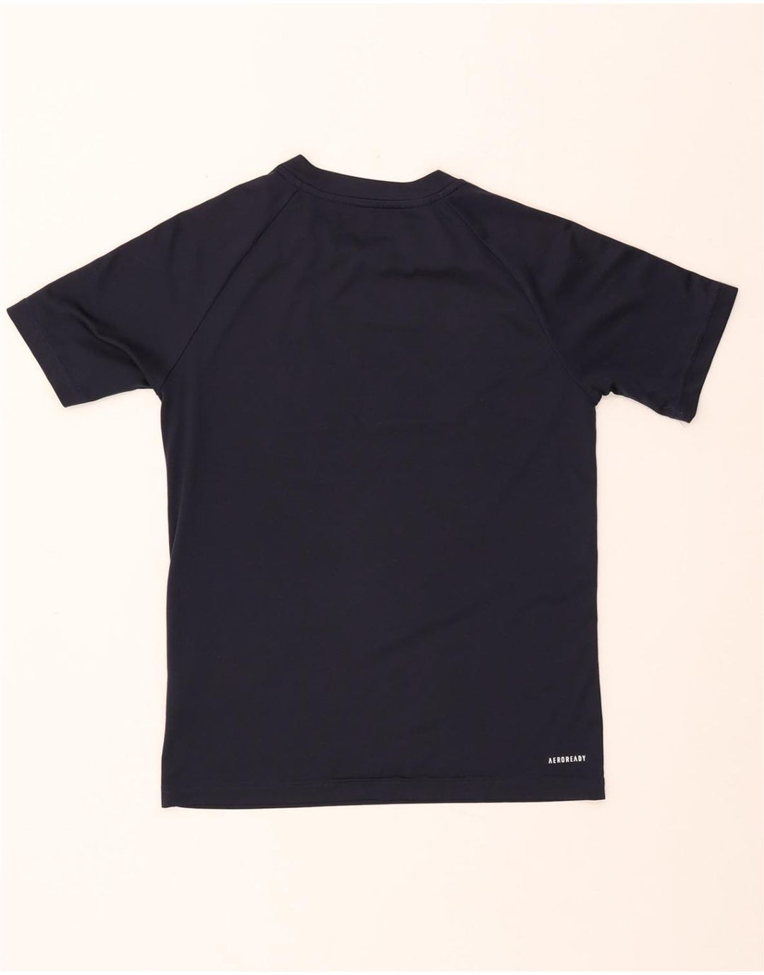 ADIDAS Boys Aeroready T-Shirt Top 13-14 Years Navy Blue Poliester