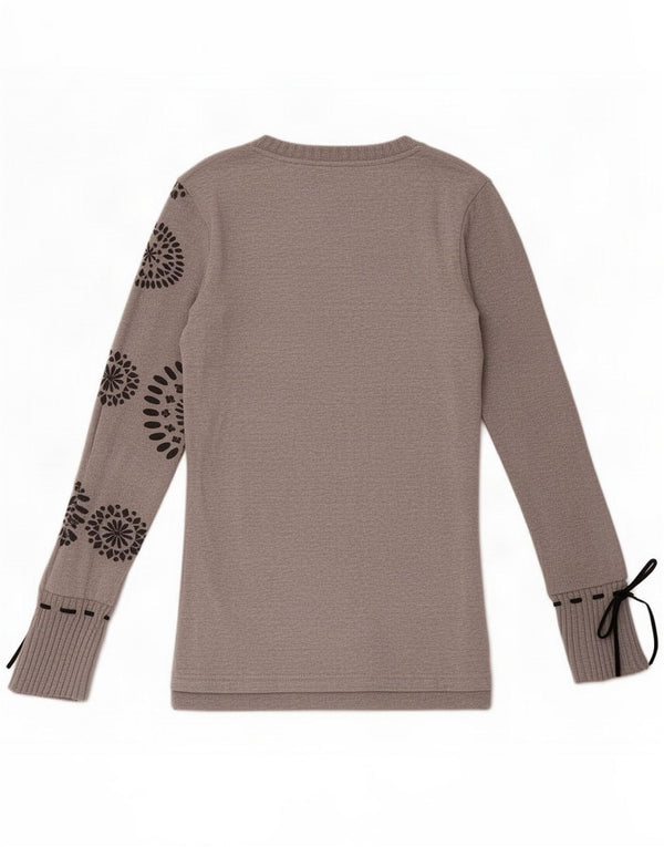 Desigual ženska majica dugih rukava s grafičkim motivima UK 10 Mala siva cvjetna srca