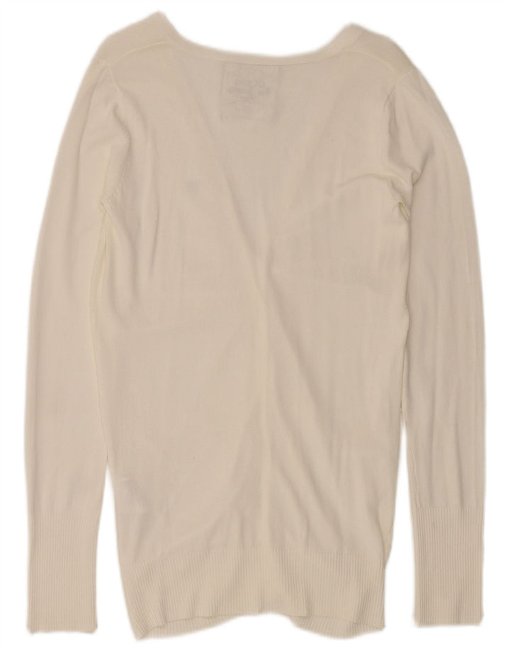 GUESS Womens Cardigan Sweater UK 14 Large White Viscose