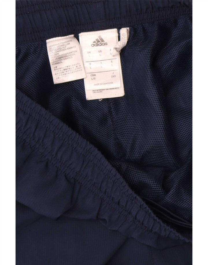 Adidas muške hlače za trenirku s grafičkim motivima, velike tamnoplave poliesterske hlače