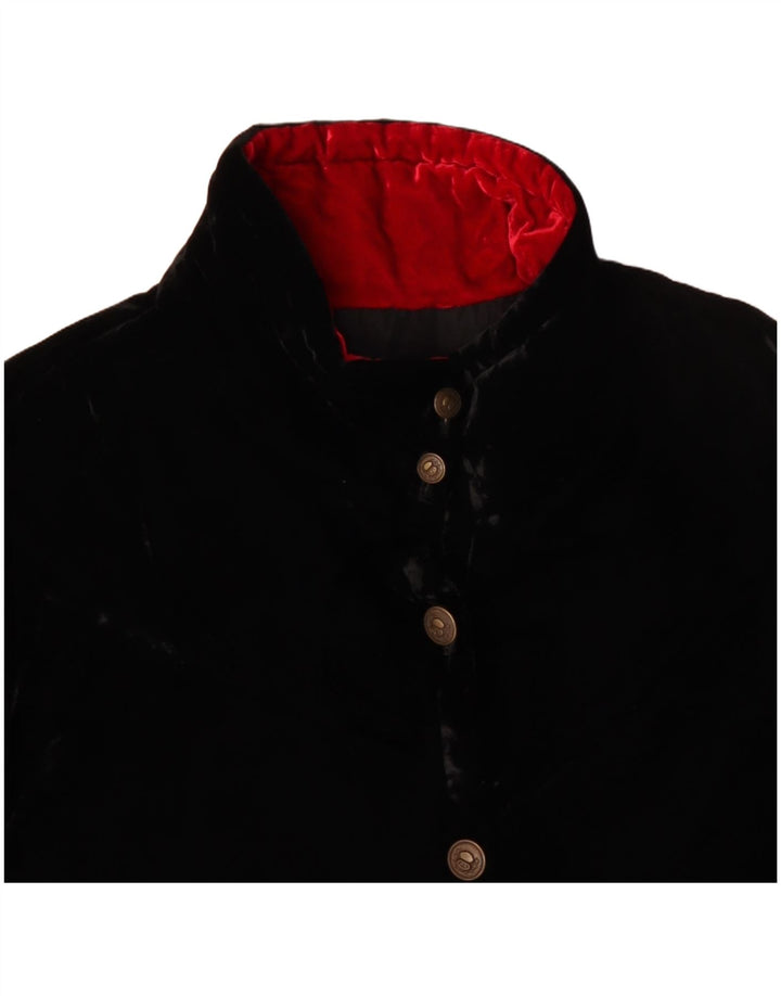 VINTAGE ženska baršunasta bomber jakna UK 20 2XL crna