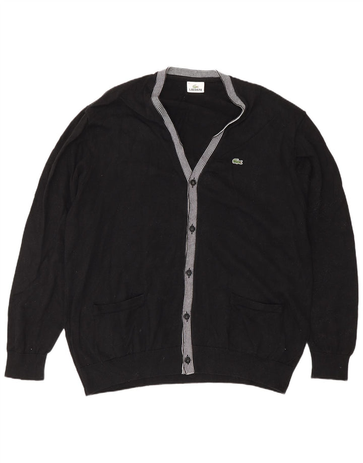 Lacoste muški kardigan pulover veličina 8 2XL crni pamuk
