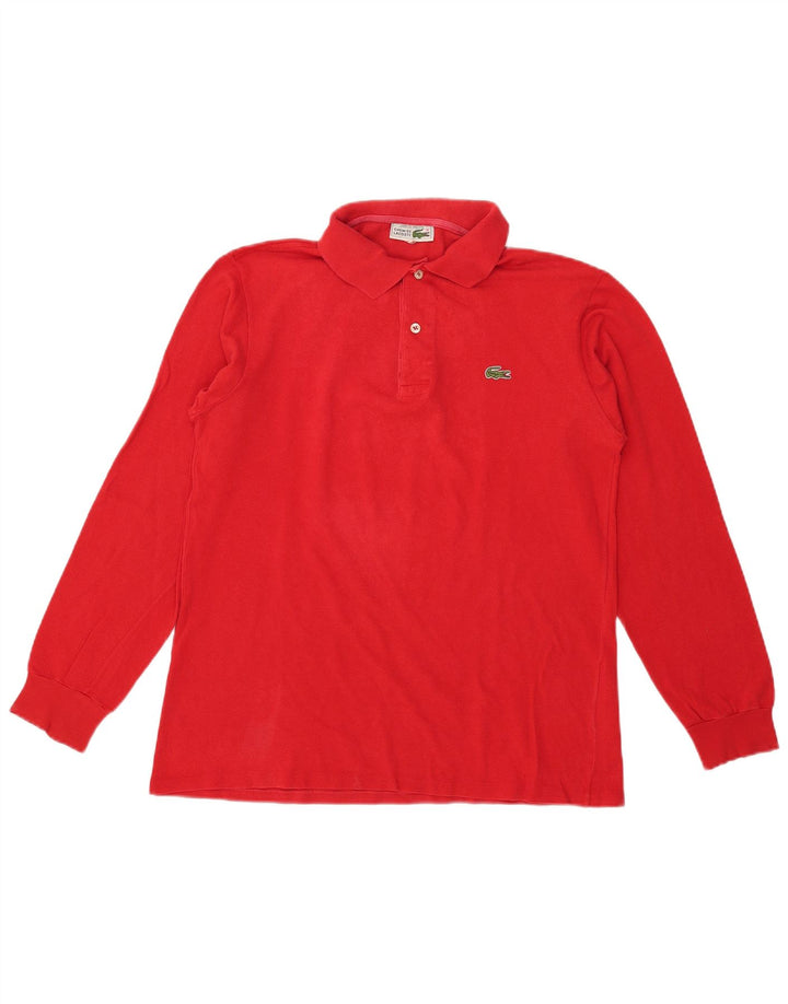 Lacoste muška polo majica dugih rukava, veličina 4, srednje crveni pamuk