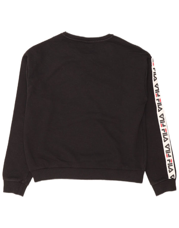 Ženska trenirka Fila Graphic Sweatshirt UK 14 srednje crna pamuk