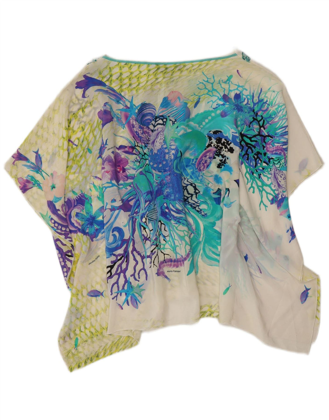 Marta Palmieri Ženski gornji dio pončo bluze UK 12 srednje bijele svile