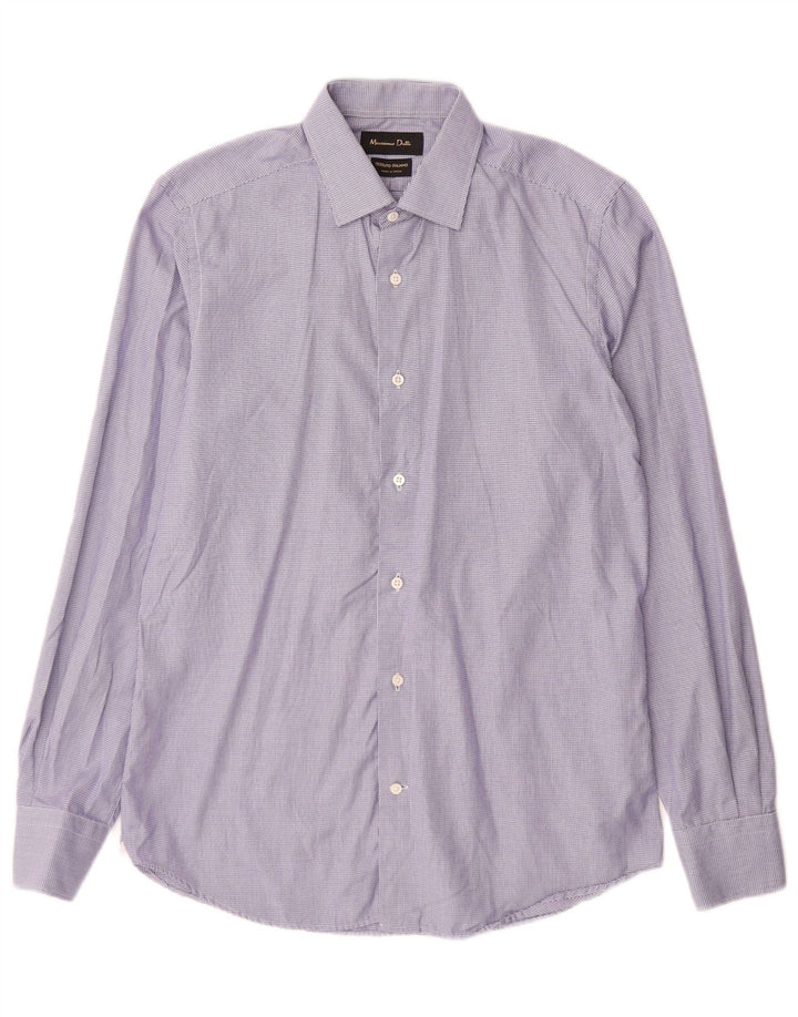 Muška košulja Massimo Dutti, veličina 38, srednje plava, houndstooth