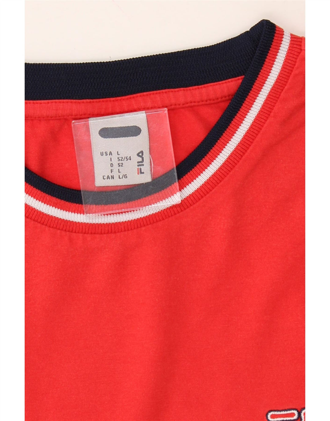 FILA Mens T-Shirt Top IT 52 Large Red Vintage Fila and Second-Hand Fila from Messina Hembry 