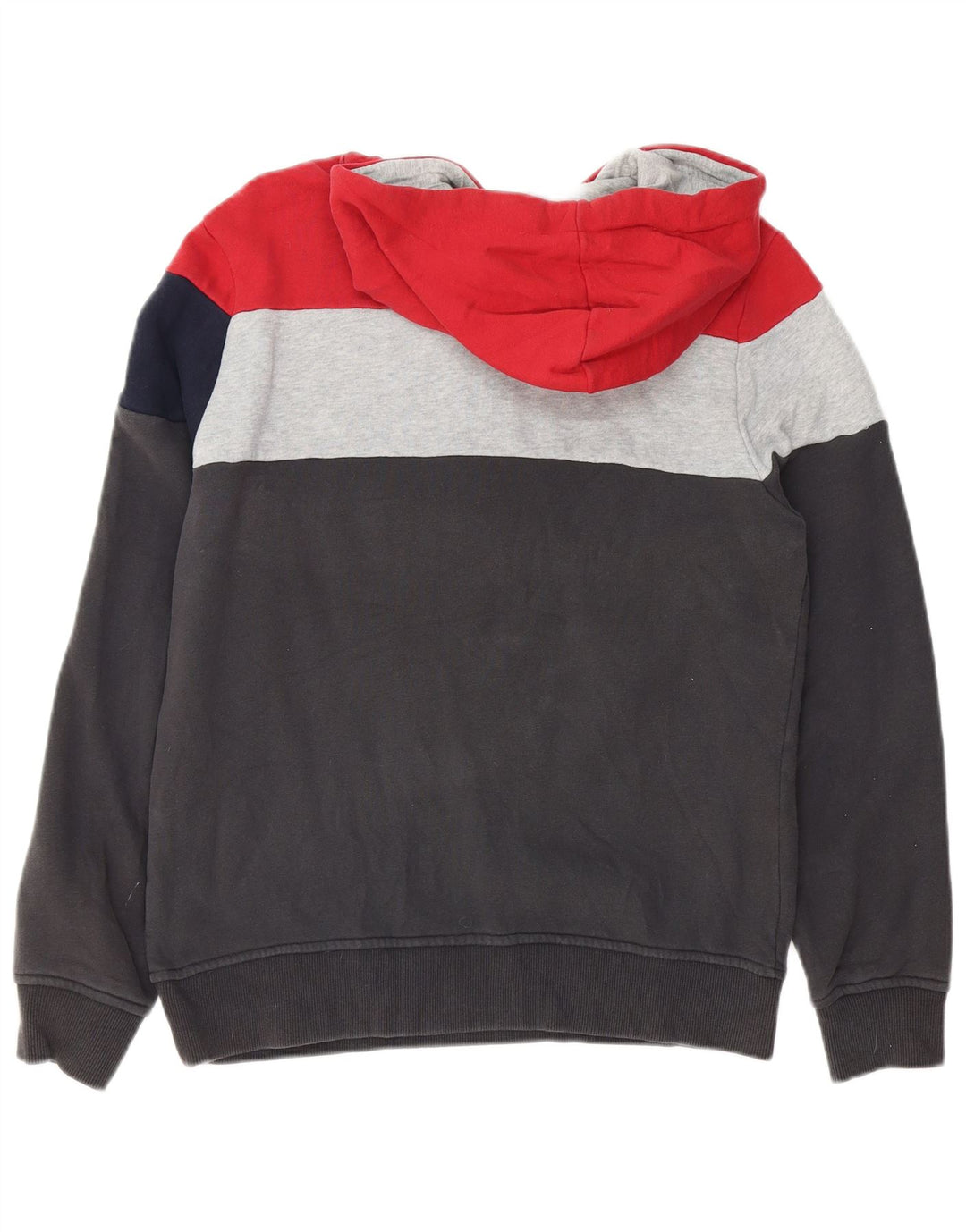CONVERSE Mens Graphic Hoodie Jumper Medium Black Colourblock Cotton
