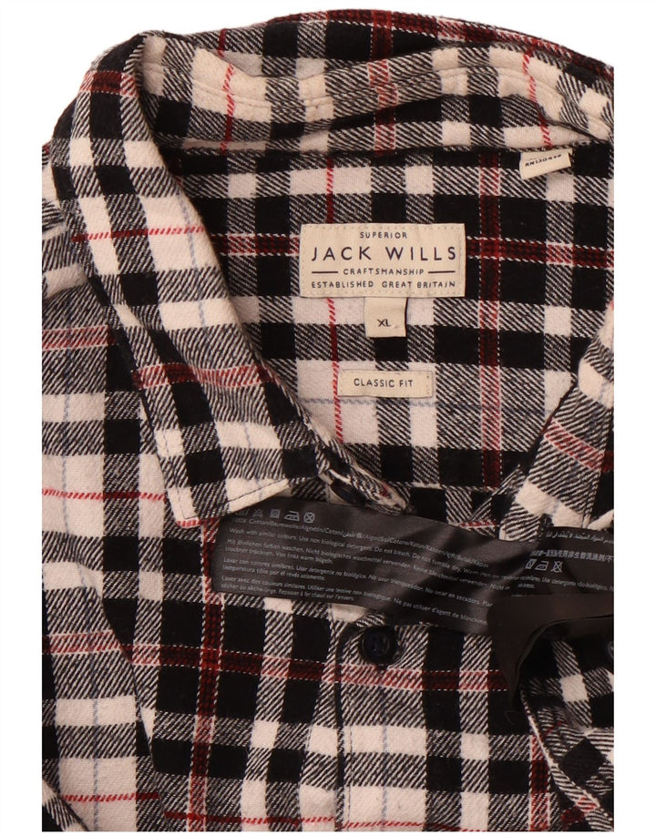 Jack Wills muška karirana klasična flanelska košulja XL, crni pamuk na kockice