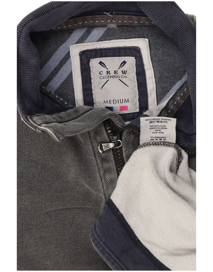 Crew Clothing Muška majica s izrezom s patentnim zatvaračem Srednje sivi pamuk
