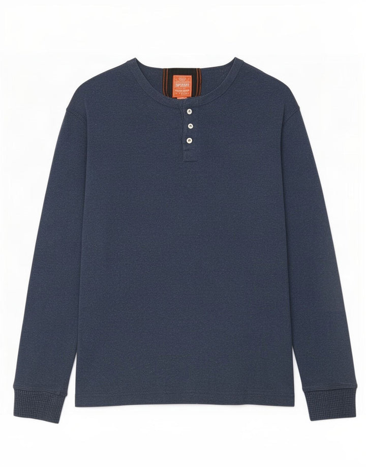 Superdry muška majica dugih rukava, srednje tamnoplavi pamuk