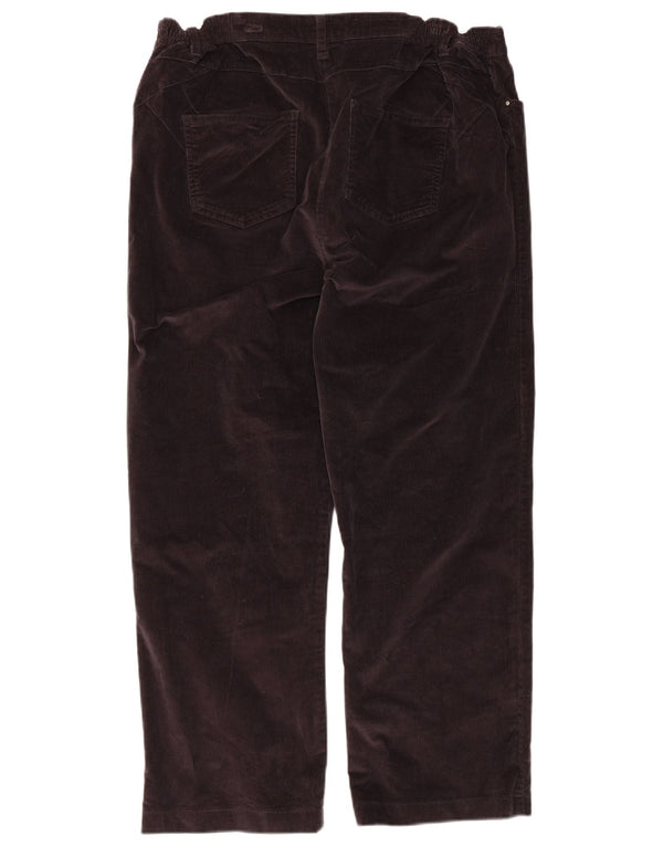 Cotton Traders Ženske ravne samtaste hlače UK 16 Large W36 L27 Smeđe