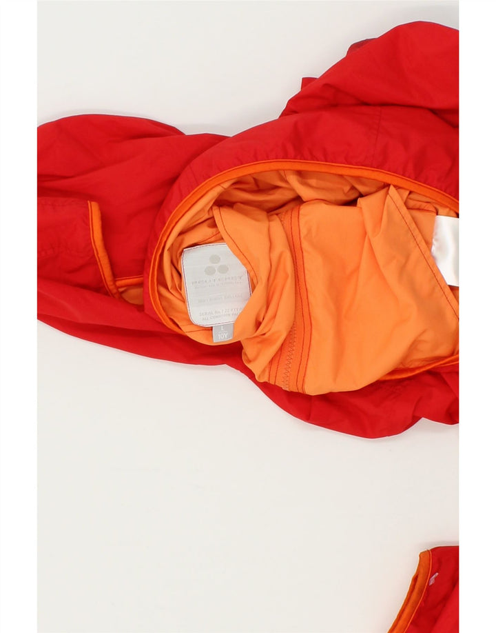 PEUTEREY Boys Hooded Reversible Jacket 9-10 Years Large Red Polyester Vintage PEUTEREY and Second-Hand PEUTEREY from Messina Hembry 