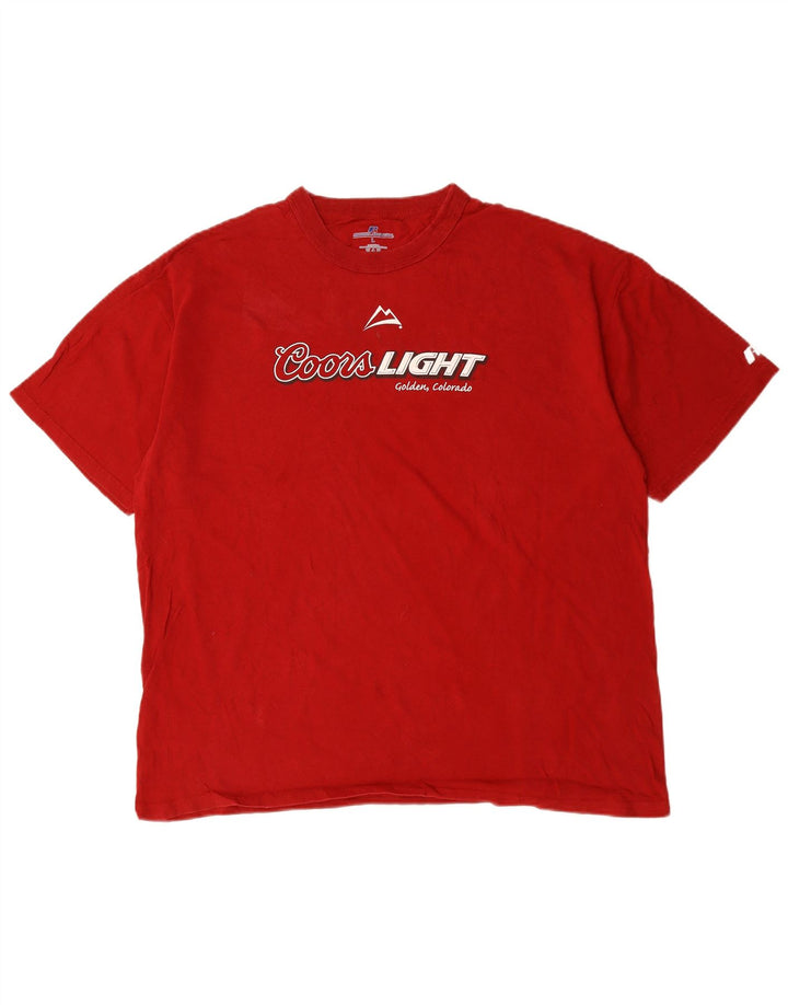 RUSSELL ATHLETIC Muška majica kratkih rukava s grafičkim motivima, veliki crveni pamuk