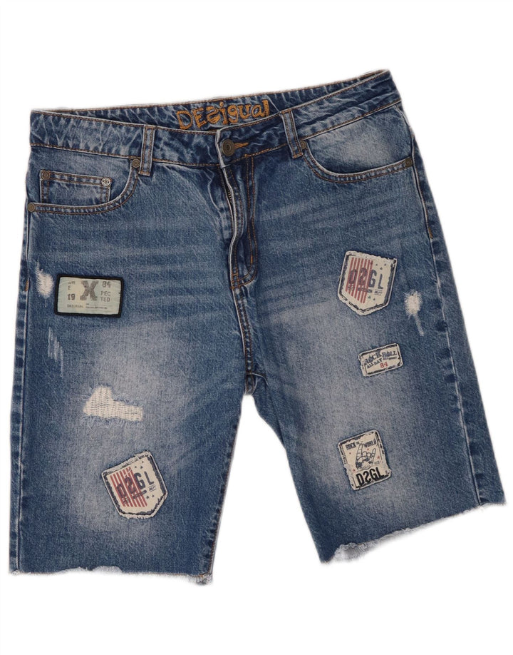 Desigual muške kratke traper kratke hlače W30 srednje plave pačurkirane boje