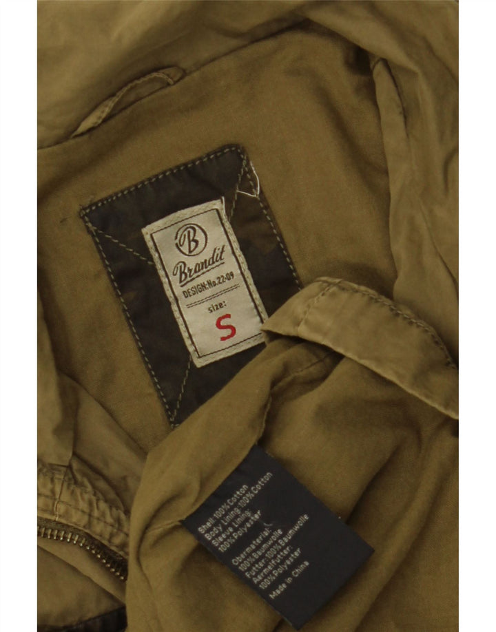 BRANDIT Womens Military Jacket UK 10 Small Khaki Cotton